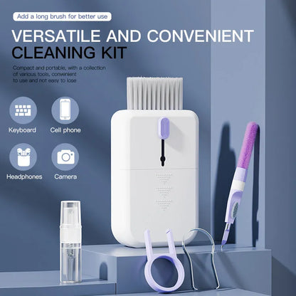 11 in 1 portable multifunctional electronic cleaning kit with storage box in blue colour