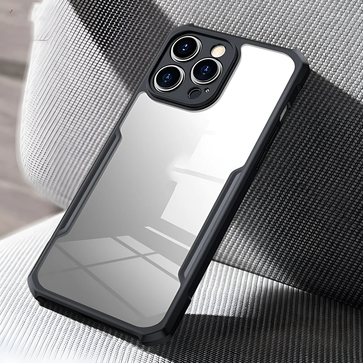 TPU phone case for iPhone 14 series in cool black with lens fine hole and all-inclusive cover