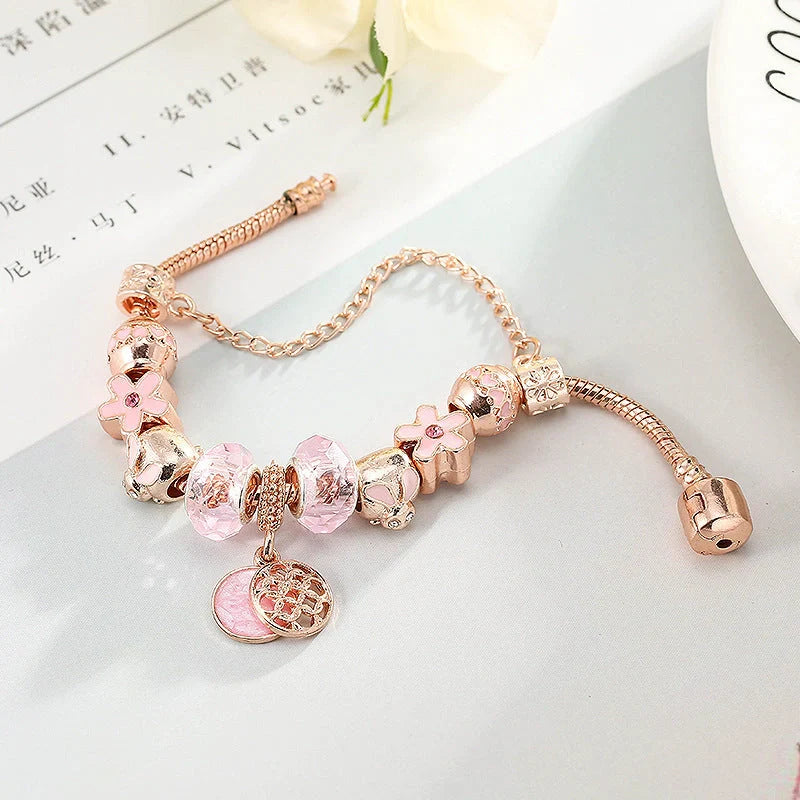 Stylish rose gold geometric bracelet for women, elegant jewellery accessory