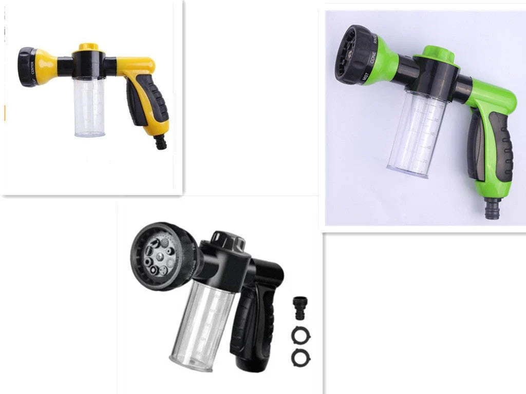 Premium high-pressure water gun with 8-in-1 adjustable nozzle for versatile household and automotive cleaning