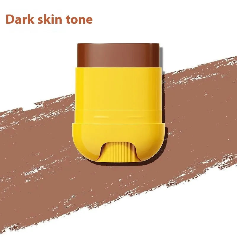 Silicone sunscreen stick in seven colour options including skin colour and brightening shades