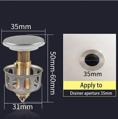 Copper manual press bounce filter element for single basin sink with white modern design