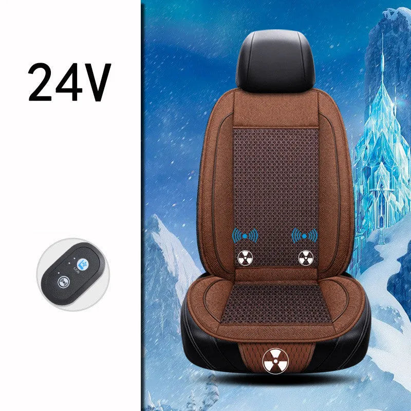 Car ventilation seat cushion with massage function in black colour measuring 60 x 60 cm