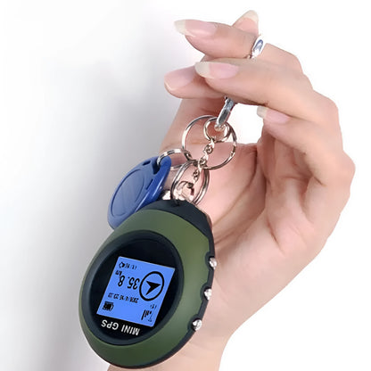 Mini handheld GPS locator 65x52x21mm matte finish USB lithium battery in green or orange