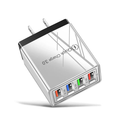 Powerful 4-Port USB Wall Charger with Quick Charge 3.0 for Phones and Tablets