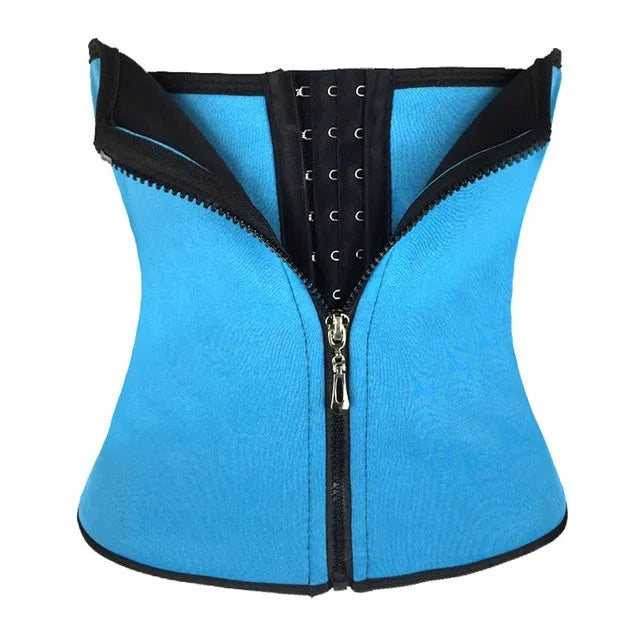 Neoprene belly band corset in black colour showing diving fabric texture and shaping design