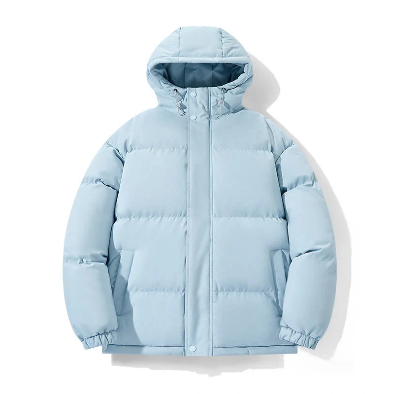Cotton chenille hooded coat in pink, black, khaki, and sky blue for autumn and winter wear