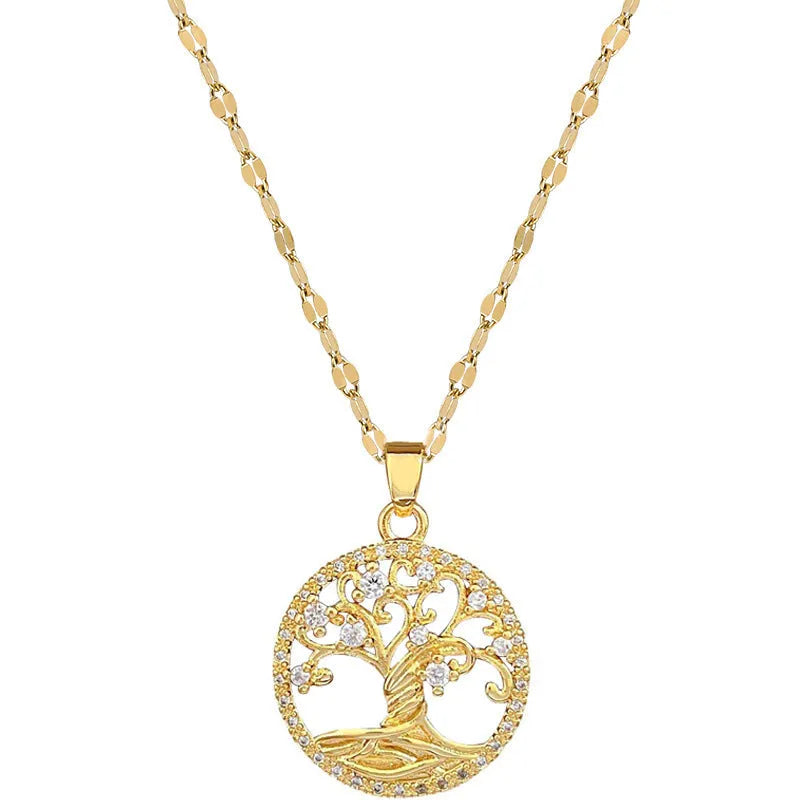 Gold-plated adjustable cross necklace with mother pearl pendant and rhinestone zircon details on 41-50cm chain