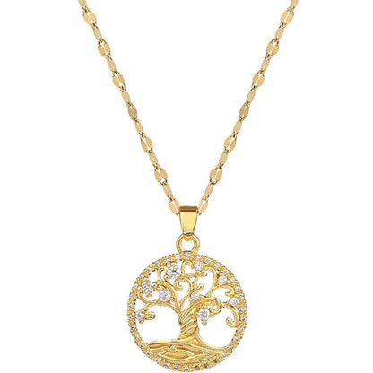Gold-plated adjustable cross necklace with mother pearl pendant and rhinestone zircon details on 41-50cm chain