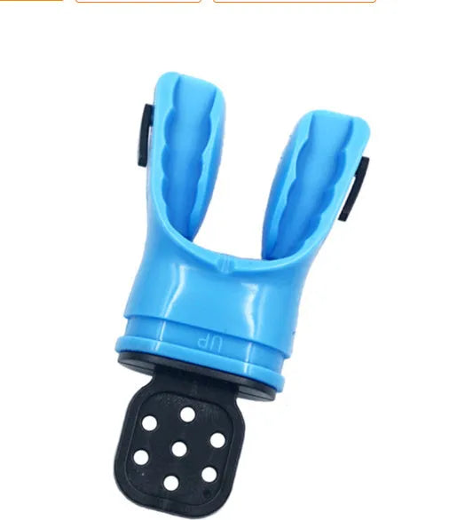 Plastic free edible silicone diving mouthpiece in 110mm length showing colour options