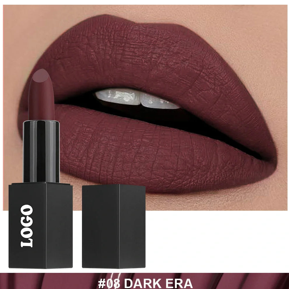 Beauty Does Not Fade waterproof matte lipstick in standard case with anti-discoloration technology