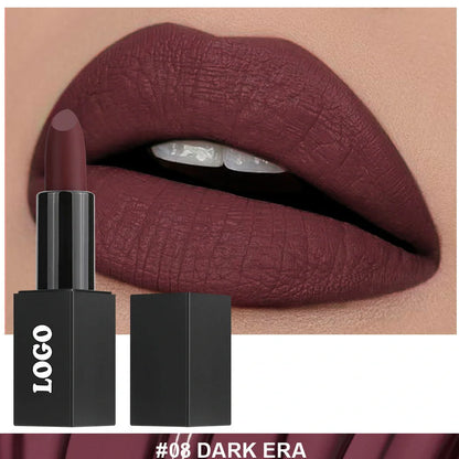 Beauty Does Not Fade waterproof matte lipstick in standard case with anti-discoloration technology