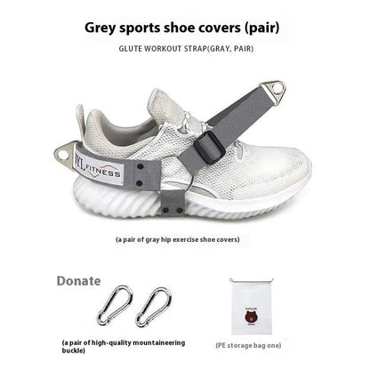 Gantry frame ankle strap with tension buckles for rope access training in black colour