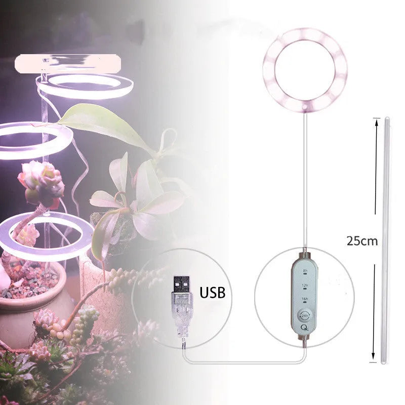 USB LED plant grow light with acrylic stick in multiple head configurations