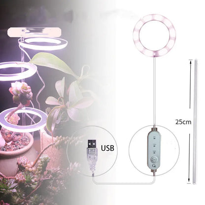 USB LED plant grow light with acrylic stick in multiple head configurations