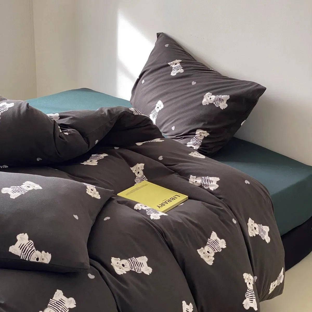 Pure cotton printed bedding set with quilt cover, sheet, and pillowcases in 1.2m to 2.0m sizes