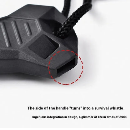 Black outdoor multifunctional flint survival tool with magnesium rod and stainless steel scraper