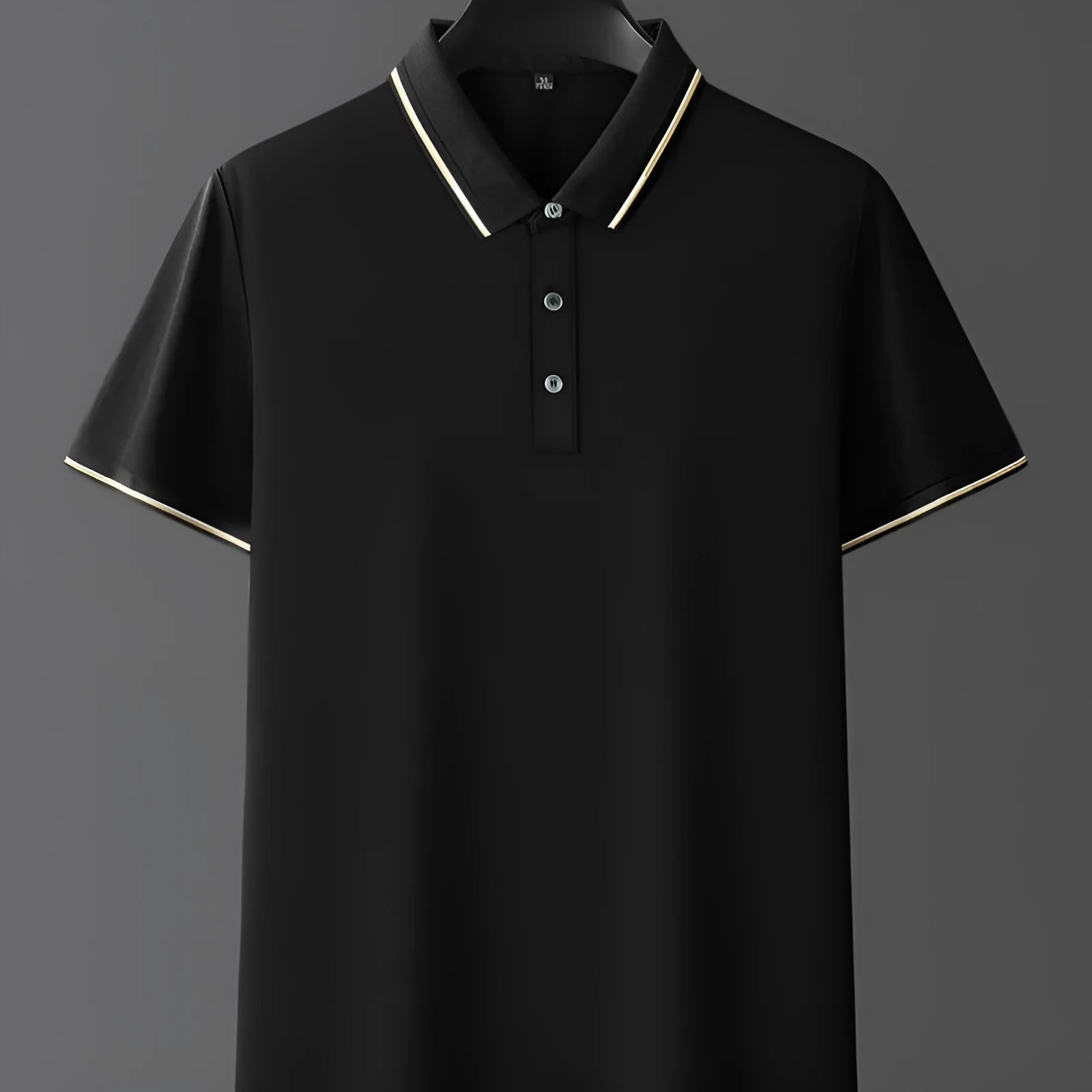 Men's mulberry silk short sleeve shirt in a solid colour on a hanger, showing regular fit and thin fabric for summer