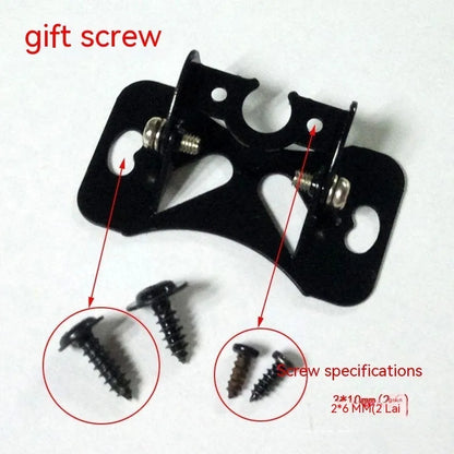 Black universal in-car camera holder with adjustable angle on a metal bracket