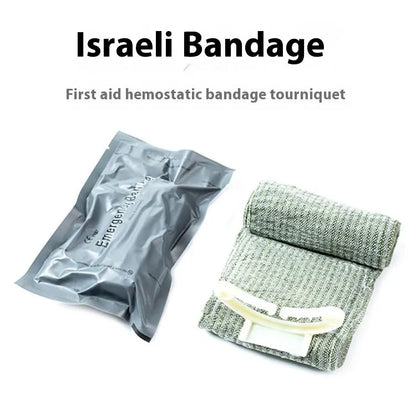 Simple and portable outdoor hemostatic bandage with sterile gauze tape in 10cm or 15cm sizes for emergency first aid