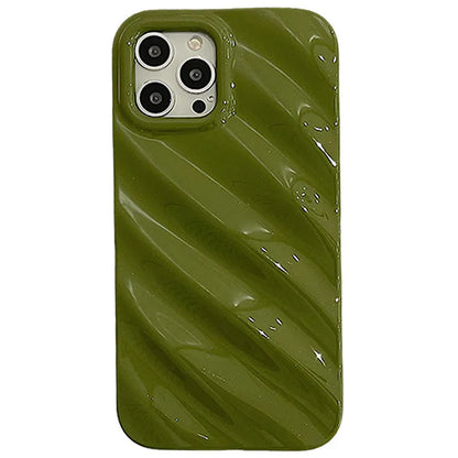 Simple pleated silicone iPhone case with electroplated laser detailing in black colour