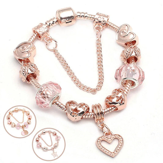 Stylish rose gold geometric bracelet for women, elegant jewellery accessory