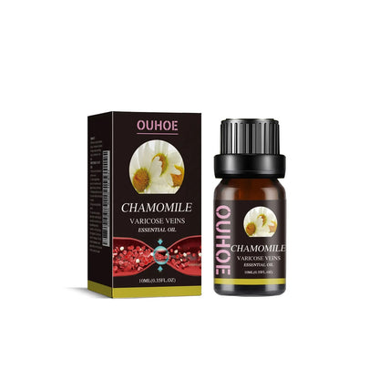 10ml bottle of chamomile leg essential oil for skin care and massage