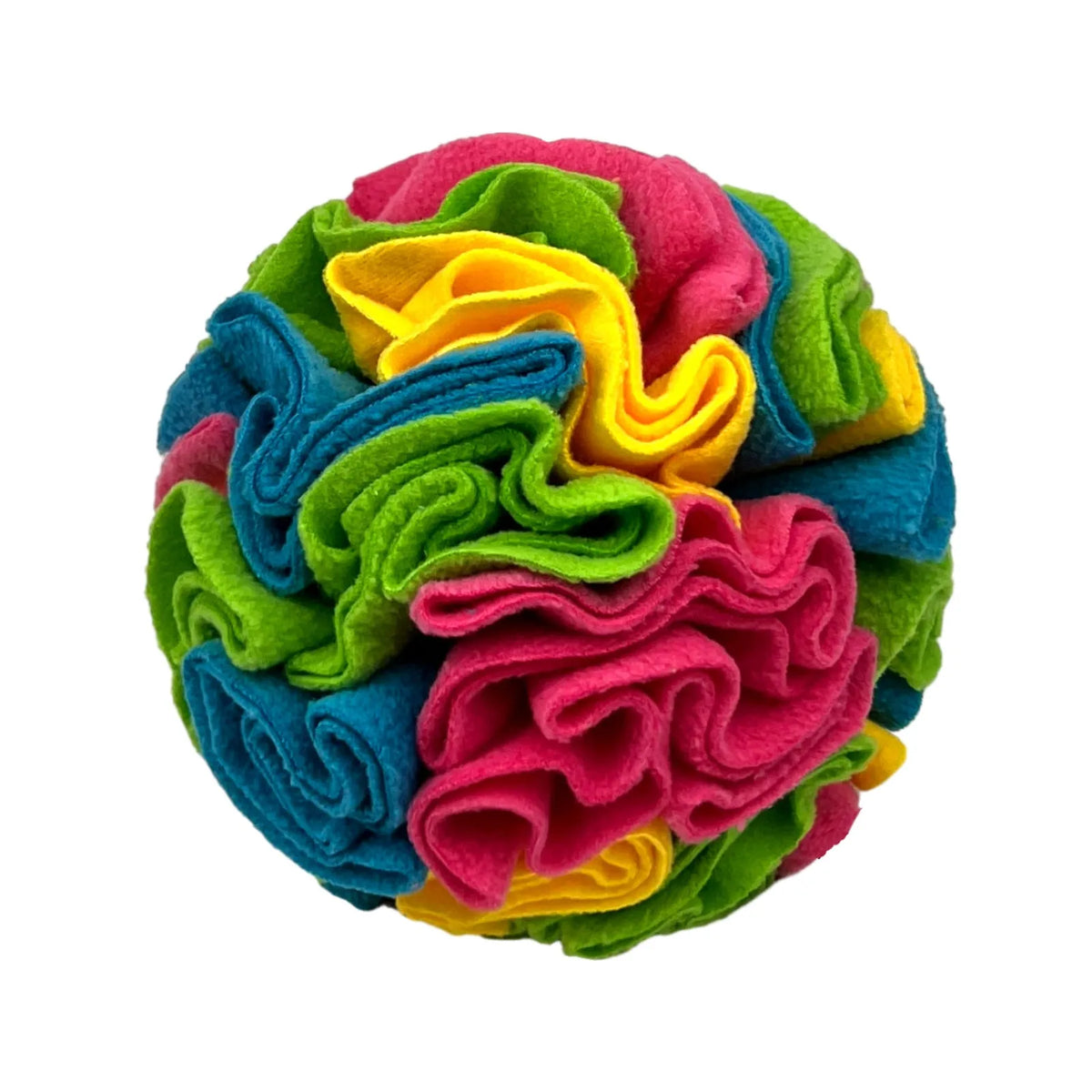 Polar fleece pet sniffing toy ball in 8cm to 20cm sizes for molar chewing and training