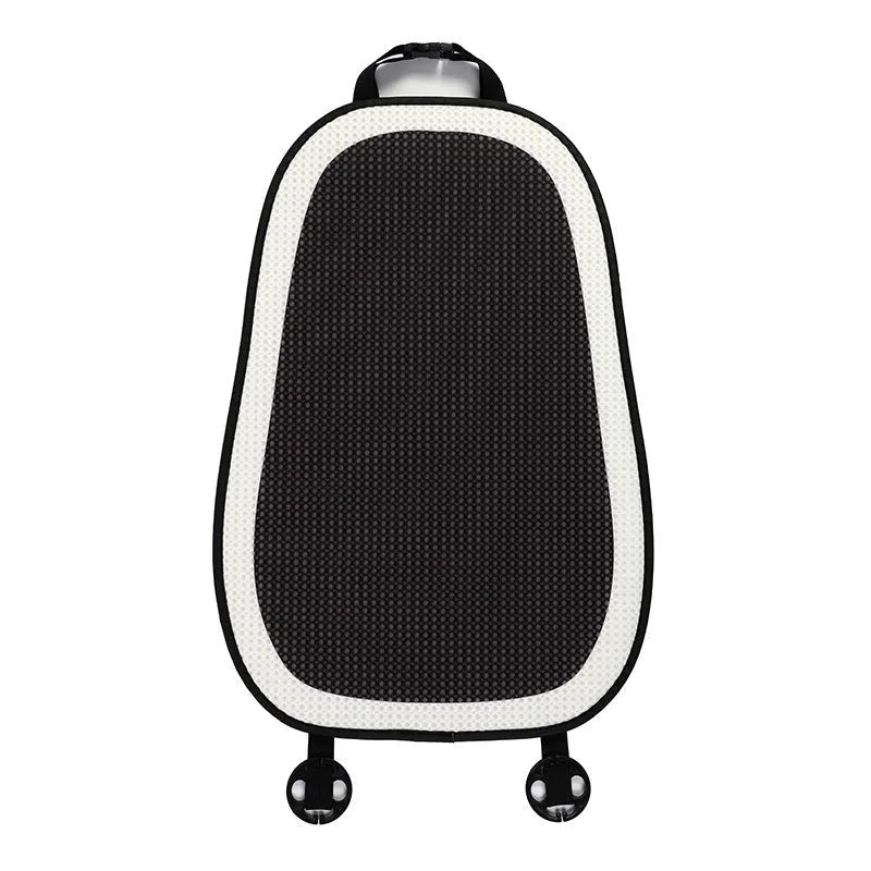 Black and white check car headrest neck pillow with plush material and lumbar support function