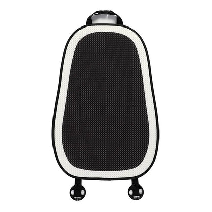 Black and white check car headrest neck pillow with plush material and lumbar support function