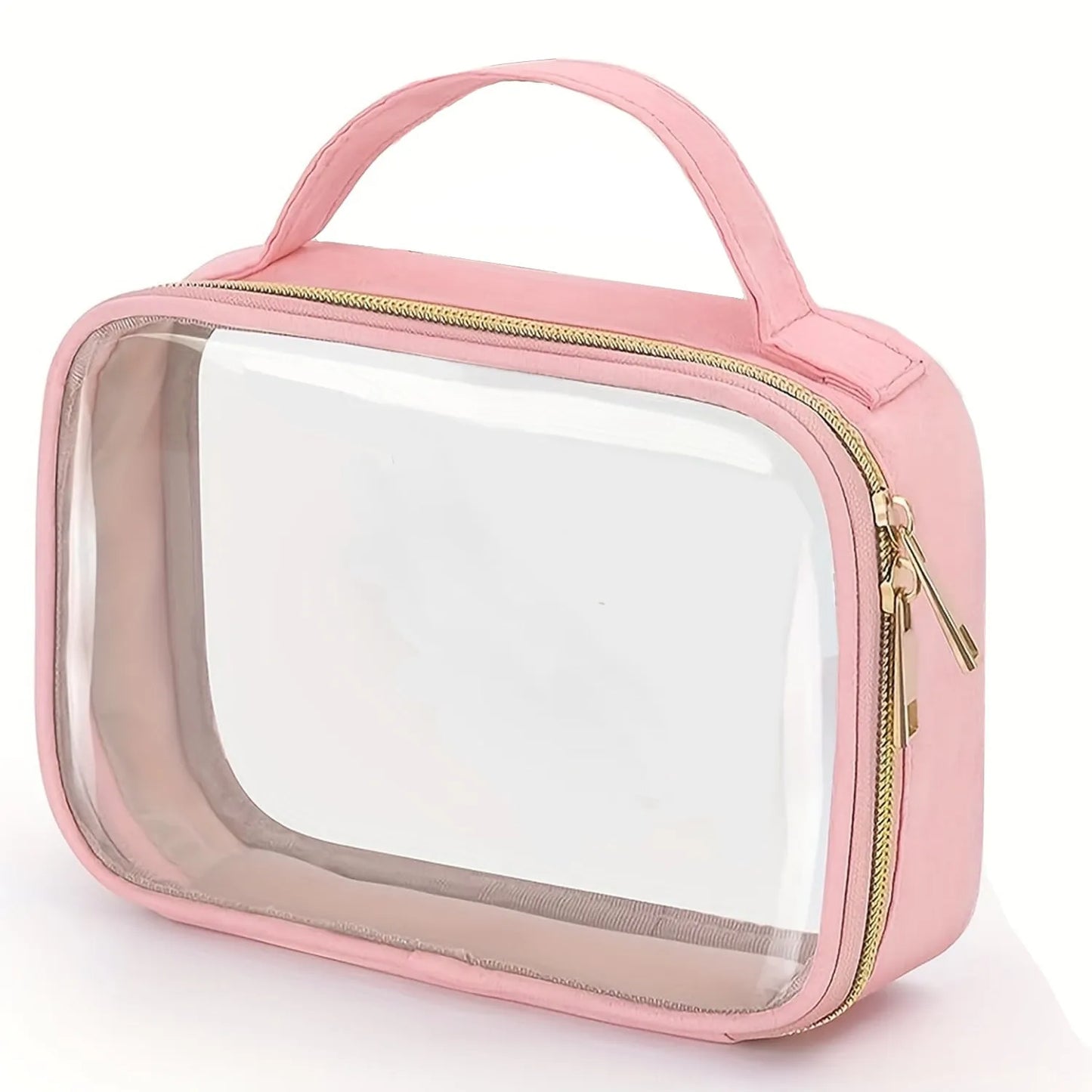 Transparent PVC lipstick storage bag with detachable chain showing 7.85-inch dimensions