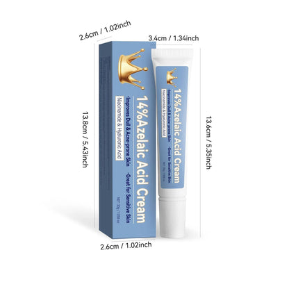 Blue azelaic acid cream tube with 30g content and FPA035 product code