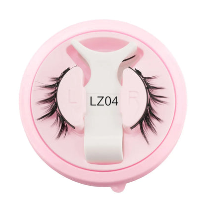 Set of reusable waterproof false eyelashes with natural thick design, glue-free.