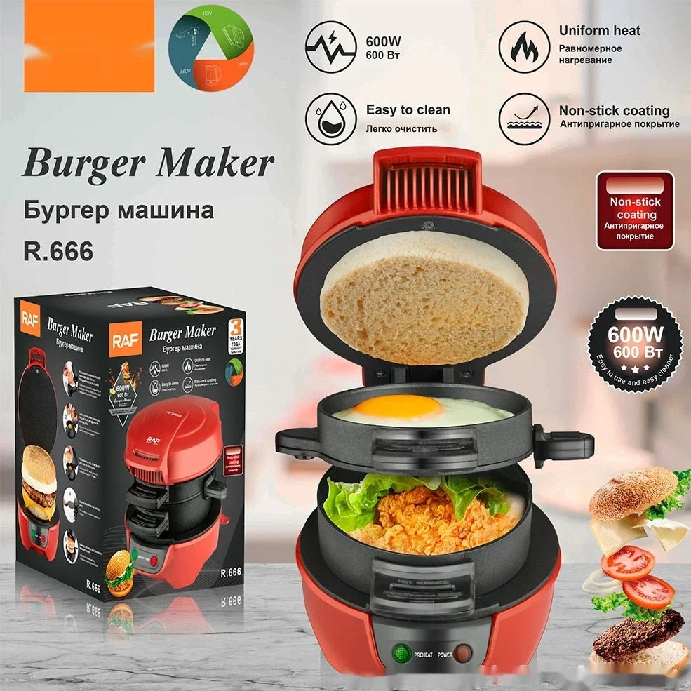 European standard sandwich bread maker with plastic stainless steel body in red colour option