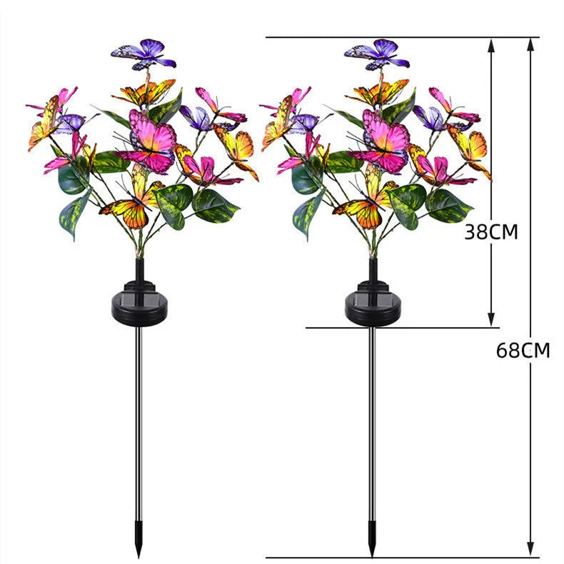 Solar-powered butterfly LED courtyard light for eco-friendly garden illumination