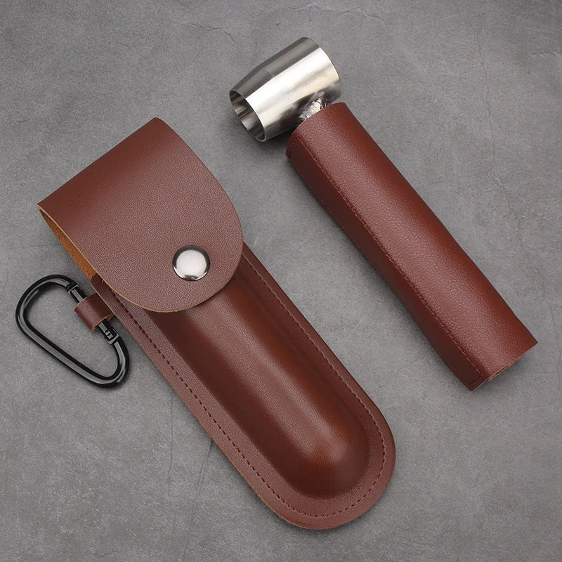 Rugged Outdoor Auger Drill with Genuine Leather Case for Camping, Bushcraft, and Outdoor Survival Tasks