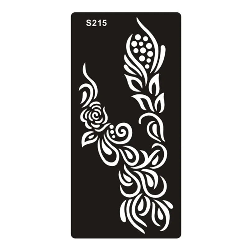 Hollow geometric tattoo template sticker on water transfer paper, Southeast Asian style design.