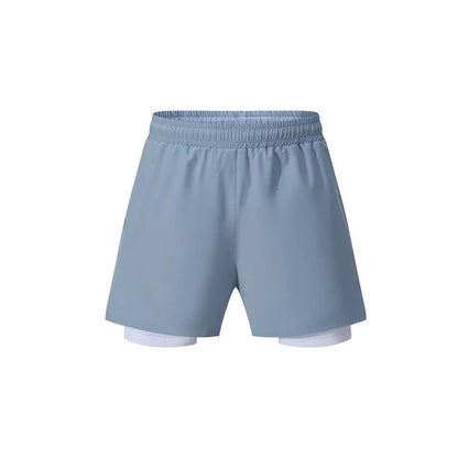 Men's black quick-dry running shorts with built-in liner for summer fitness