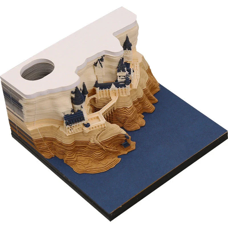 Enchanting 3D paper carving calendar notepad with intricate designs and practical features for everyday use