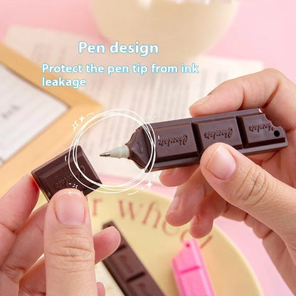 Chocolate-themed cartoon simulation ballpoint pen with 0.5mm bullet tip