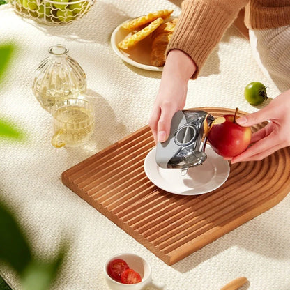 3-in-1 stainless steel peeler shredder with ergonomic handle for kitchen use