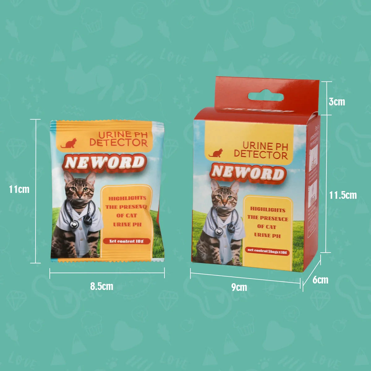 Cat Litter Self Checking Particles 5PC Set in brown and green, showing colour-changing moisture detection