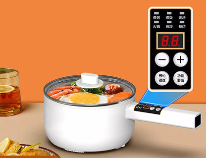 Multifunctional electric cooker with non-stick pot and glass cover