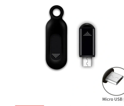 Compact aluminium cell phone infrared remote control with glossy black finish