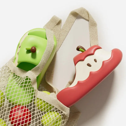 Cartoon fruit-themed EVA flip flop slippers for adults on a plain background.