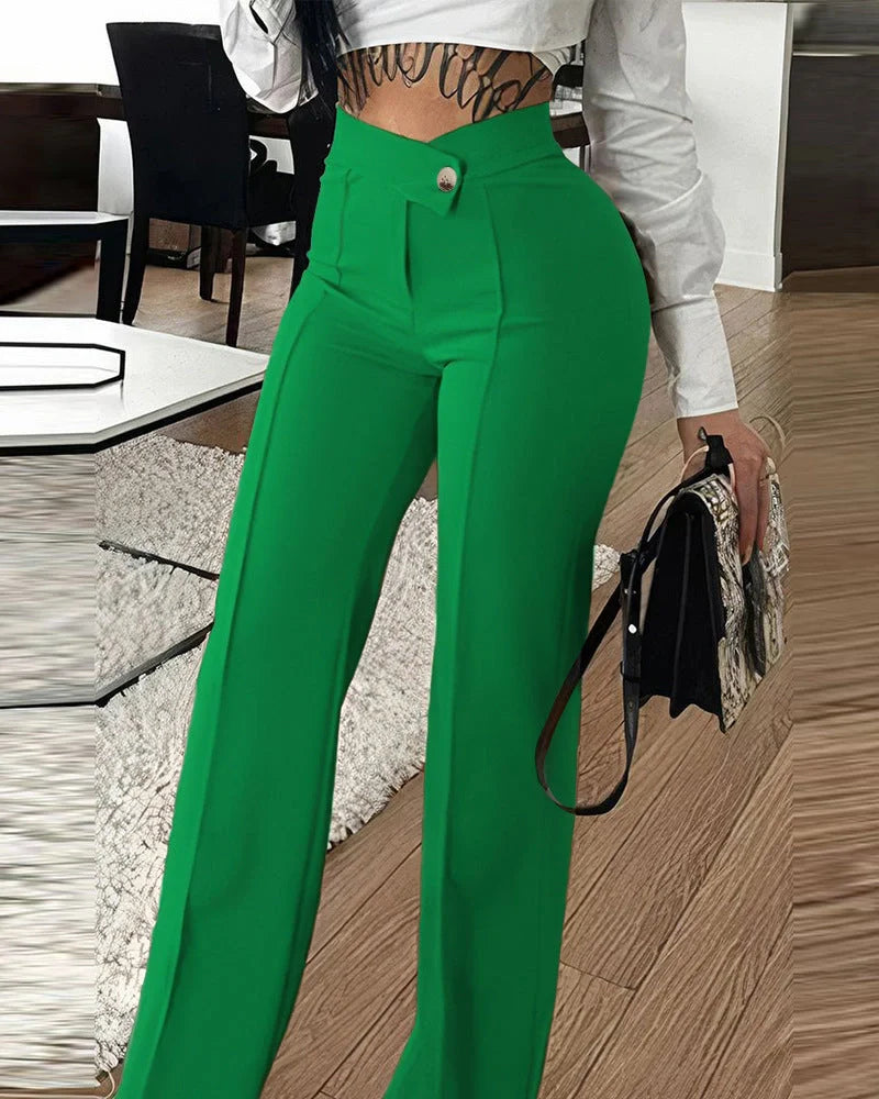 Chic slim-fit trousers with stylish buckle accent, available in a range of versatile colours for the modern British fashion enthusiast.