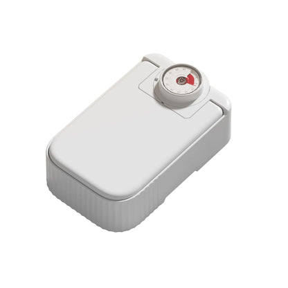 White automatic pet feeder with timer display, ice crystal cooling box, and modular connectors.