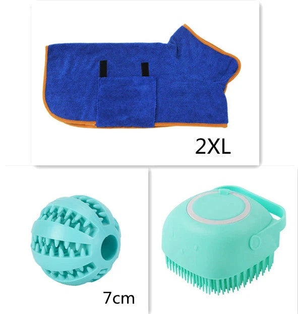 Silicone pet grooming gloves with shampoo dispenser for gentle bathing and massage