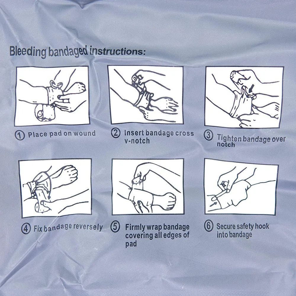 Simple and portable outdoor hemostatic bandage with sterile gauze tape in 10cm or 15cm sizes for emergency first aid
