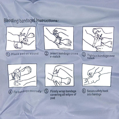 Simple and portable outdoor hemostatic bandage with sterile gauze tape in 10cm or 15cm sizes for emergency first aid